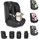 Moni Kindersitz, i-Size Start (76-150cm) Kopfstütze verstellbar, Kuscheltier schwarz