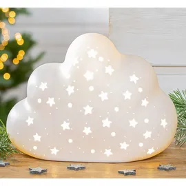 Gilde Porzellan Lampe Wolke 15 cm hoch Fensterlampe Dekolampe 32032