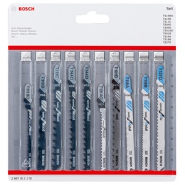 Bosch Professional 10tlg. Stichsägenblätter Set (für Holz und Metall, Zubehör für Stichsägen mit T-Schaft Aufnahme)