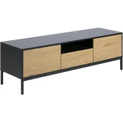Ebuy24 Sea TV Tisch schwarz, Eiche, Metall schwarz.