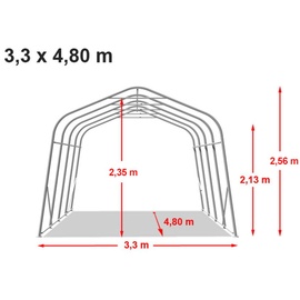 TOOLPORT Zeltgarage PVC 3,30 x 4,80 m dunkelgrün