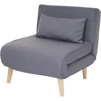 Mendler Schlafsessel HWC-D35, Schlafsofa Funktionssessel Klappsessel Relaxsessel Jugendsessel Sessel, Stoff/Textil ~ hellgrau