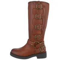 Ital-Design Bikerschuhe Damen Camel 37