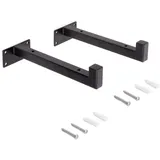 Emuca - Satz Träger-set Für Regale In Holz mit Vierkantrohr, Stahl, Schwarz