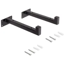 Emuca - Satz Träger-set Für Regale In Holz mit Vierkantrohr, Stahl, Schwarz