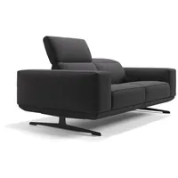 Sofanella 2-Sitzer Stoff Merano, Relaxsofa, Designsofa, Designer Couch, Italienisches Sofa, 2er Sofa schwarz