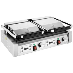 Buffalo Doppel-Kontaktgrill Flache Basis Geriffelte Oberplatte