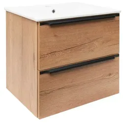 Naturel Badezimmerschrank mit Waschbecken Nobia 60x60x46 cm Eiche Sierra NOBIA60ZDS