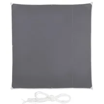 Relaxdays Sonnensegel quadratisch 200 x 200 cm grau