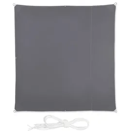 Relaxdays Sonnensegel quadratisch 200 x 200 cm grau