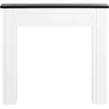 Kaminumrandung Weiß u. Schwarz MDF-Platte mit Sockel Schmal Retro Stil Klassisch Kaminkonsole Kaminattrappe Wohnzimmer Schlafzimmer Flur