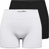 Only ONLVICKY S-Less Mini Shorts Schwarz/Weiß S