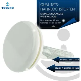 tecuro Hahnlochstopfen Deckrosette Hahnlochdeckel Ø 48 mm weiß RAL 9010 -
