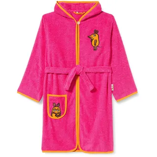 Playshoes Unisex Kinder Frottee-Bademantel Morgenmantel, pink Die Maus, 122/128