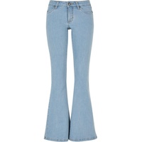 URBAN CLASSICS Ladies Organic Low Waist Flared Denim Girl-Jeans hellblau