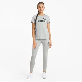 Puma Essentials Logo T-Shirt Damen 04 light gray heather L