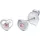 FIRETTI Ohrstecker Herz Silber 925 mit Zirkonia rosa
