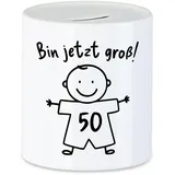 Hey!Print Bin jetzt groß Spardose Geschenk Geburtstag 50 Jahre erwachsen Humor lustig Geschenkidee