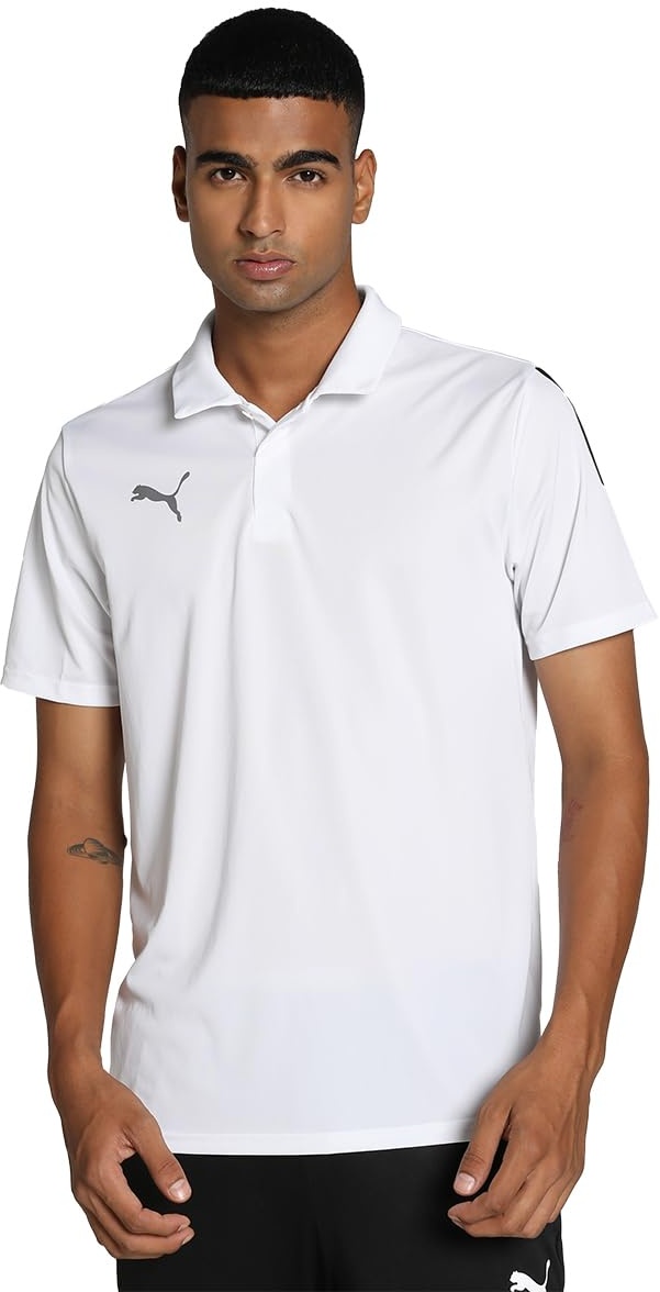 PUMA Herren Teamliga Sideline Polo Shirt , Weiß , L