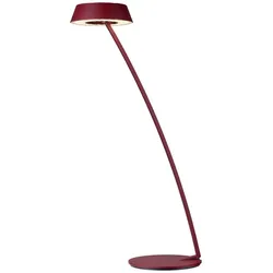 Oligo Glance LED Tischleuchte gebogen rot matt