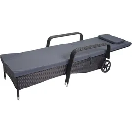 Mendler Carrara Sonnenliege 197 x 71 x 108 cm anthrazit/grau