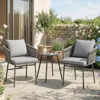 Outsunny Rattan Bistroset 3-tlg. Grau