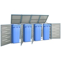 vidaXL Mülltonnenbox für 4 Tonnen 276,5 x 77,5 x 115,5 cm blau