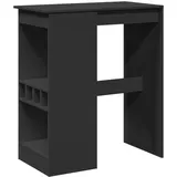 vidaXL Bartisch mit Regal Schwarz 90x47,5x103,5 cm Holzwerkstoff