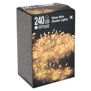 Spetebo Silver Wire cluster Lights - 240 led / 2,4 m - Draht Büschel Lichterkette für Außen