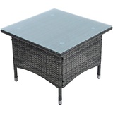 ESTEXO Polyrattan Beistelltisch Gartentisch Rattan Kaffee Tisch Balkontisch Gartenmöbel Kaffeetisch Teetisch Couchtisch Rattantisch (Anthrazit-Grau)