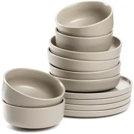 LEONARDO ROMA 12-teilig beige 12 Stk., Keramik, Geschirr-Sets, Geschirr-Set, Service, Spülmaschinengeeignet