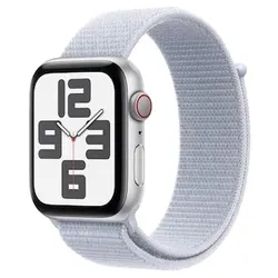 Apple Watch SE GPS + Cellular 44mm Alu Silber Sport Loop Armband Blaue Wolke