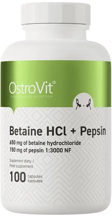 OstroVit Betaine HCL + Pepsin (100 Kapseln)