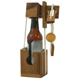 Logoplay MINI Flaschen-Tresor extra für kleine Flaschen - Flaschensafe -Flaschenpuzzle - Denkspiel - Knobelspiel - Geduldspiel - Logikspiel aus Holz in kleinformatiger Ausführung