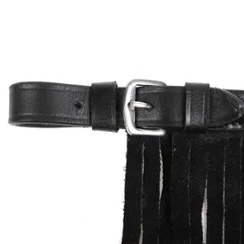 QHP Fliegenohren Leder Full schwarz