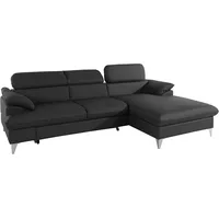 Cotta Ecksofa »Caluso L-Form«, inklusive Kopfteilverstellung, wahlweise mit Bettfunktion schwarz