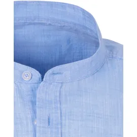 H.I.S. H.I.S Kurzarmhemd, sommerliches Strukturhemd Regular Fit, Stehkragenhemd mit Brusttasche, reine Baumwolle blau 4XL (49/50)