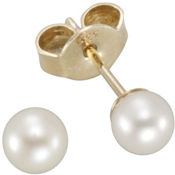 Paar Ohrstecker VIVANCE "333 Gold Perlen 3,5-4mm", gelb (gelb, weiß), Ohrringe, Damen, ONE-SIZE, Gold