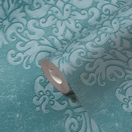 A.S. Création Pure Elegance Ornament-Tapete 0,64 m x 10 m Vliestapete 1 St blau/türkis