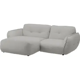 BeType Ecksofa "Be Fluffy", silber (silber grau), B:269cm H:87cm T:184cm, 100% Polyester, Sofas, Ecksofa, Softes Sitzgefühl, moderne Kedernaht, hochwertiger Bezug