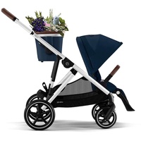 Cybex Gazelle S Kinderwagen / Geschwisterwagen / Zwillingswagen, Cybex Kinderwagen Gestell: Taupe, Farbe: Sky Blue