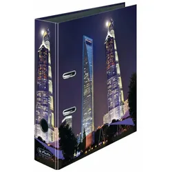 Herlitz Ordner maX.file A4 Shanghai Fin.C. Innenspiegel sw Rückenbreite 8 cm