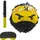 Relaxdays Piñata Ninja Ø 25 cm Schwarz/Gelb