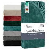 Blumtal Spannbettlaken Cashmere Touch 180x200 cm Plüsch - Oeko-TEX zert. Spannbettlaken Winter - Spannbettlaken 180x200 Winter aus Mikrofaser - Cashmere Bettwäsche - Bettbezug 180 x 200 Petrol