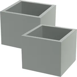 ethick Blumentopf Quadratisch 38 x 38 x 32 cm Beton-Grau