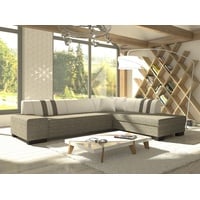 JVmoebel Ecksofa Design Ecksofa Schlafsofa Bettfunktion Couch Leder Textil Polster, Made in Europa grau|weiß