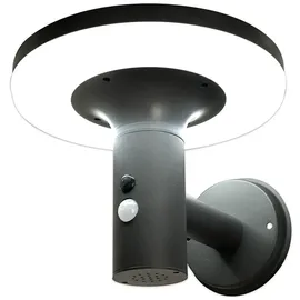 Expo Börse Wandlampe mit Bewegungsmelder LED Solarleuchte Haustürlampe Fassadenleuchte anthrazit Gartenlampe, 250lm, Kaltweiß, Bxh 24x21 cm