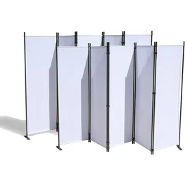 GRASEKAMP 2er Set Paravent 5 teilig Weiß Raumteiler Trennwand Sichtschutz
