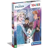 CLEMENTONI 25742 Supercolor Disney Frozen-Puzzle 104 Teile Ab 6 Jahren, Buntes Kinderpuzzle Mit Besonderer Leuchtkraft & Farbintensität, Geschicklichkeitsspiel Für Kinder