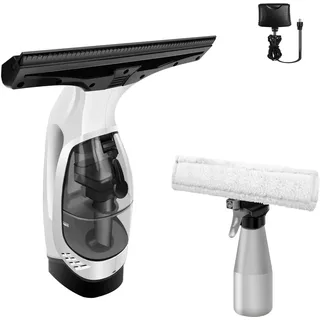 Fenstersauger Kabellos, Leistungsstarker, Wiederaufladbarer Fenstersauger mit Sprüh-/Wisch-/Saugfunktion, 150ml Wassertank, Elektrischer Fensterabzieher für Fenster, Fliesen, Glas, Spiegel